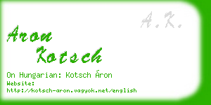 aron kotsch business card